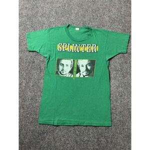 Mens Band Splinter Harder To Live 1970s Green T Shirt Made in USA, Size S